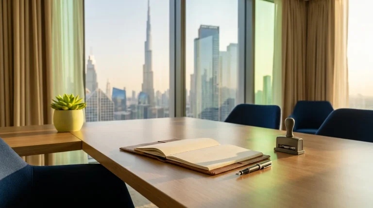 Power of Attorney vs notarisation UAE document signing at a Dubai notary office desk